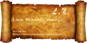 Laux Nikodémusz névjegykártya